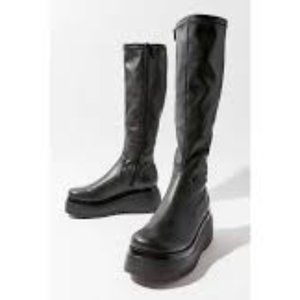 Steve Madden Womens Sz 10 Black Chunky Platform Knee High Goth Y2k 90's Punk